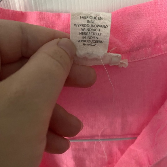 C&C California Pink Ruffled Tunic with Notched Collar - Picture 4 of 4